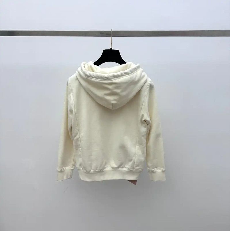 Miu Miu Miu Miu Cream Cotton Women's Hoodie 0089 Size S / US 4 / IT 40 - 2 Thumbnail
