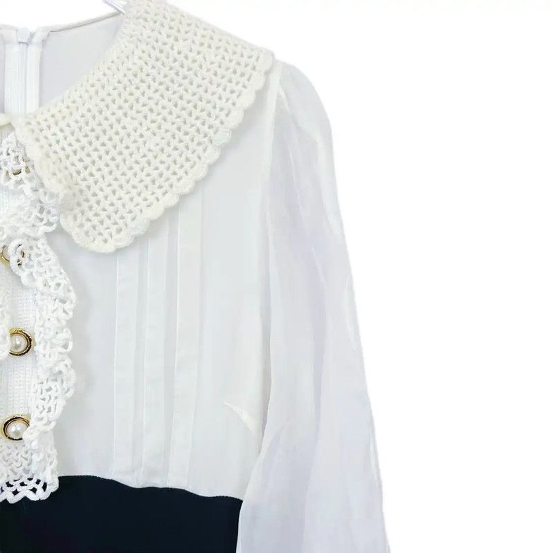 Miu Miu Miu Miu Long Sleeve White Cotton Dress 0089 Size M / US 6-8 / IT 42-44 - 3 Thumbnail
