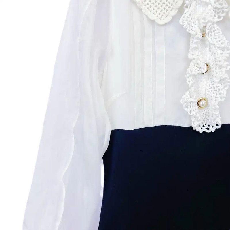 Miu Miu Miu Miu Long Sleeve White Cotton Dress 0089 Size M / US 6-8 / IT 42-44 - 4 Thumbnail
