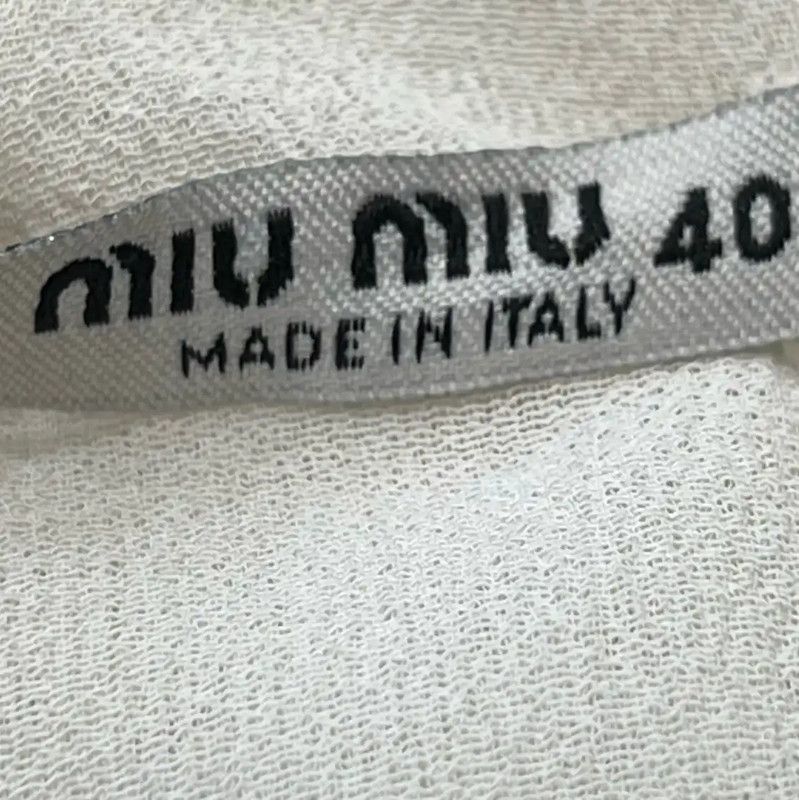 Miu Miu Miu Miu Long Sleeve White Cotton Dress 0089 Size M / US 6-8 / IT 42-44 - 5 Thumbnail