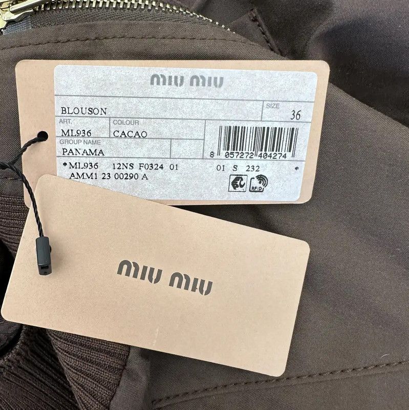 Miu Miu Miu Miu Brown Cropped Jacket for Women 0089 Size XS / US 0-2 / IT 36-38 - 7 Thumbnail