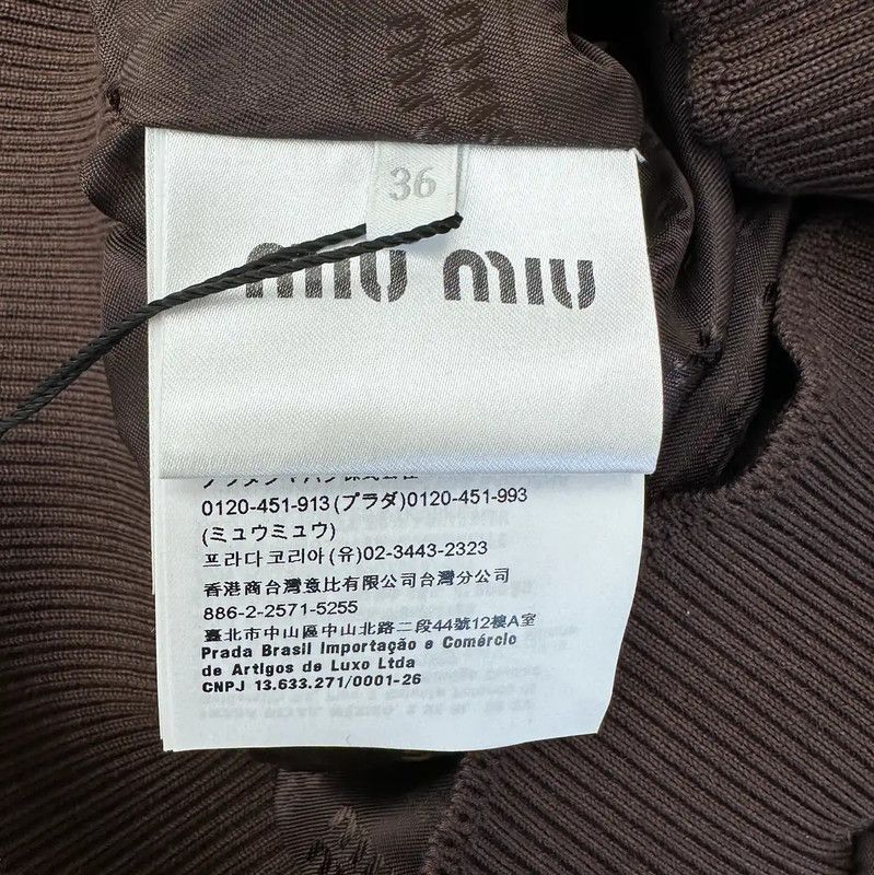Miu Miu Miu Miu Brown Cropped Jacket for Women 0089 Size XS / US 0-2 / IT 36-38 - 5 Thumbnail