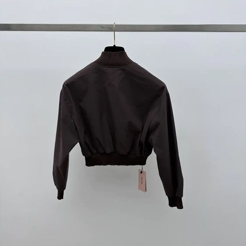 Miu Miu Miu Miu Brown Cropped Jacket for Women 0089 Size XS / US 0-2 / IT 36-38 - 2 Thumbnail