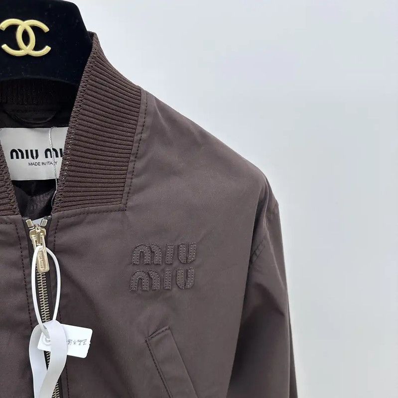 Miu Miu Miu Miu Brown Cropped Jacket for Women 0089 Size XS / US 0-2 / IT 36-38 - 3 Thumbnail