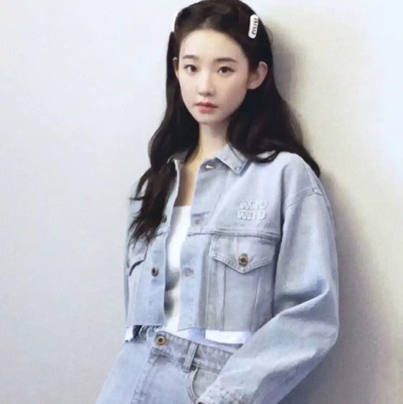 Miu Miu Miu Miu Gray Cropped Cotton Jacket for Women 0089 Size XS / US 0-2 / IT 36-38 - 9 Thumbnail
