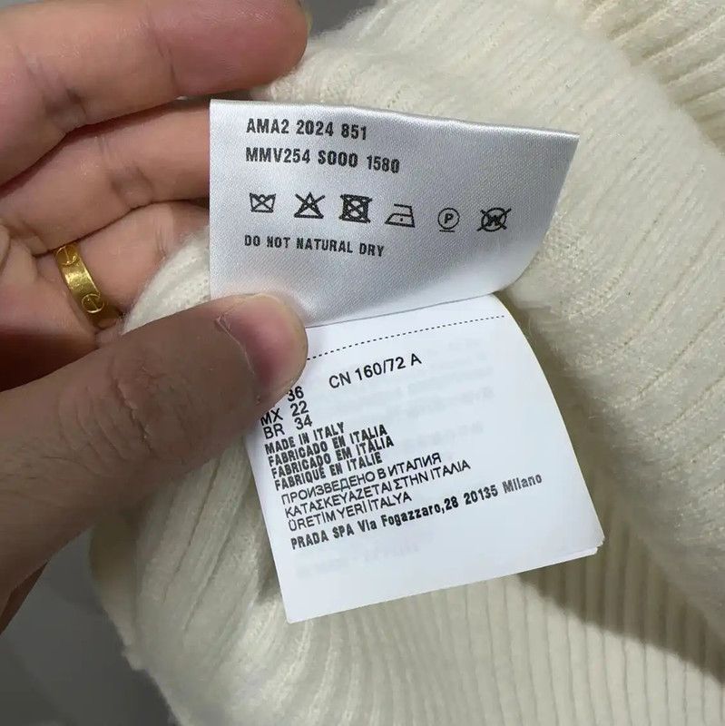Miu Miu Miu Miu White Cotton Blend Pullover Sweater 0089 Size ONE SIZE - 5 Thumbnail