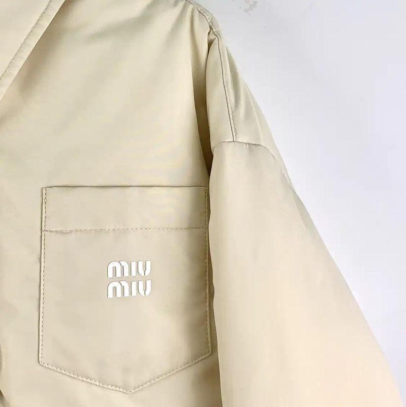 Miu Miu Miu Miu Beige Polyester Cropped Jacket 0089 Size S / US 4 / IT 40 - 3 Thumbnail