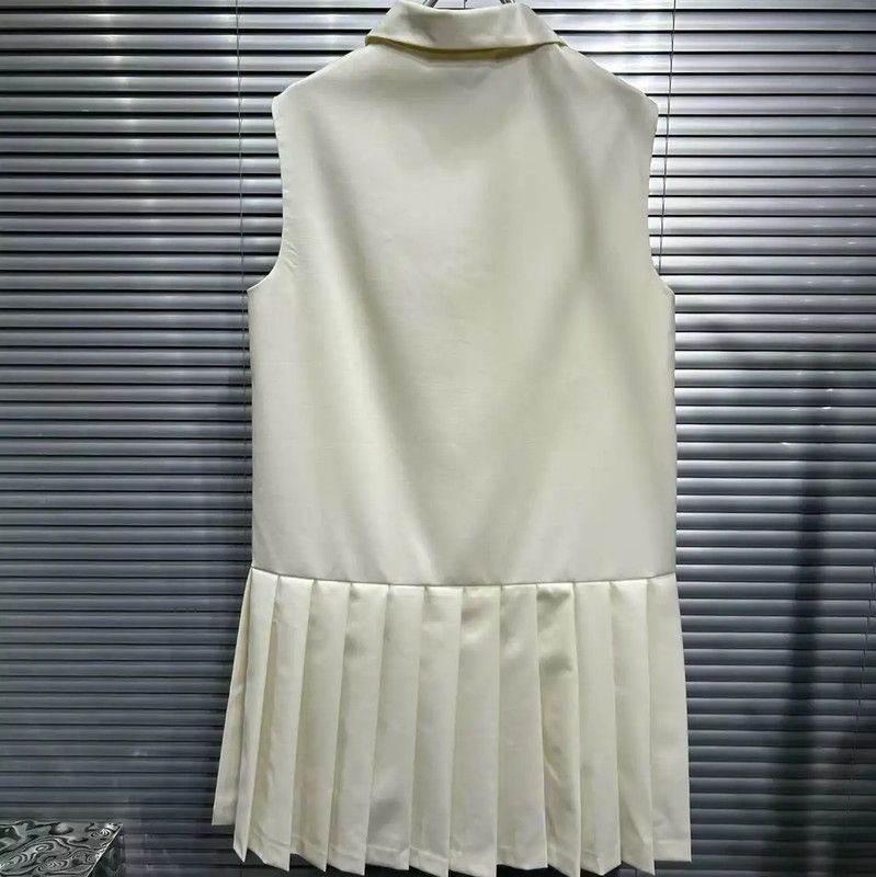 Miu Miu Miu Miu Summer Beige Embroidered Sleeveless Dress 0089 Size L / US 10 / IT 46 - 2 Thumbnail
