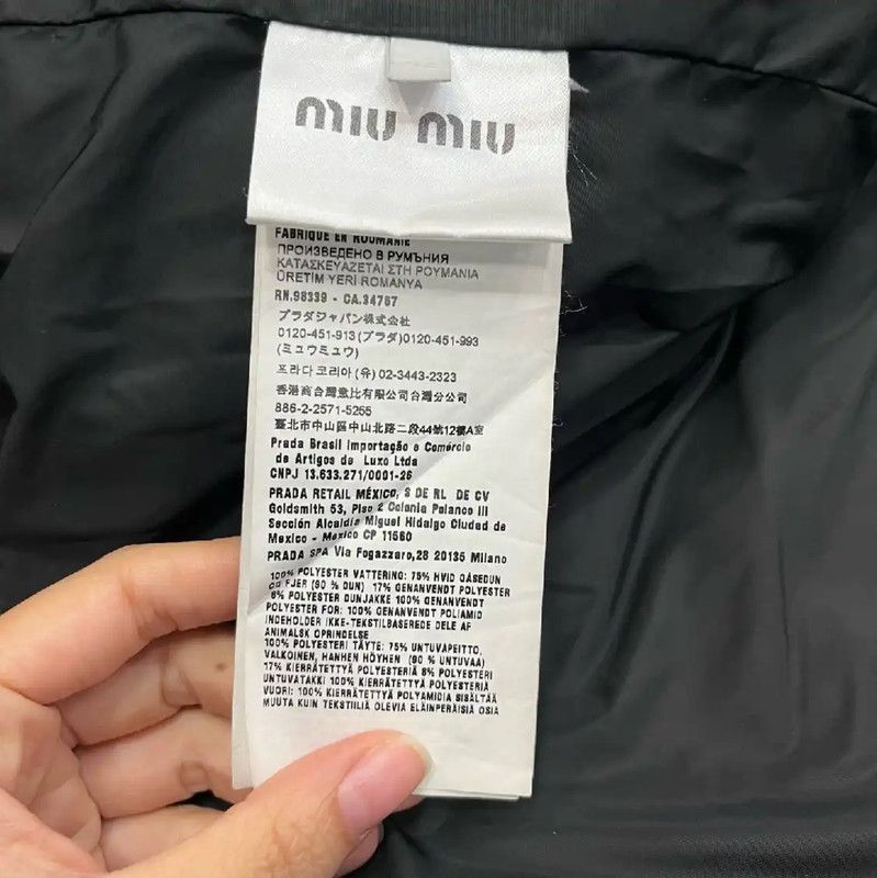 Miu Miu Miu Miu Black Cropped Puffer Jacket 0089 Size XL / US 12-14 / IT 48-50 - 4 Thumbnail