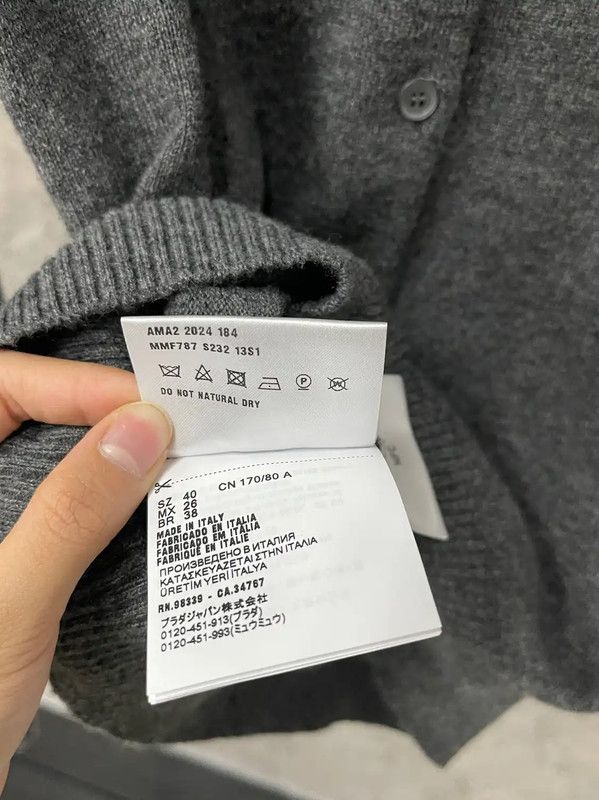 Miu Miu Miu Miu Gray Wool Long Sleeve Cardigan for Women 0089 Size ONE SIZE - 7 Thumbnail