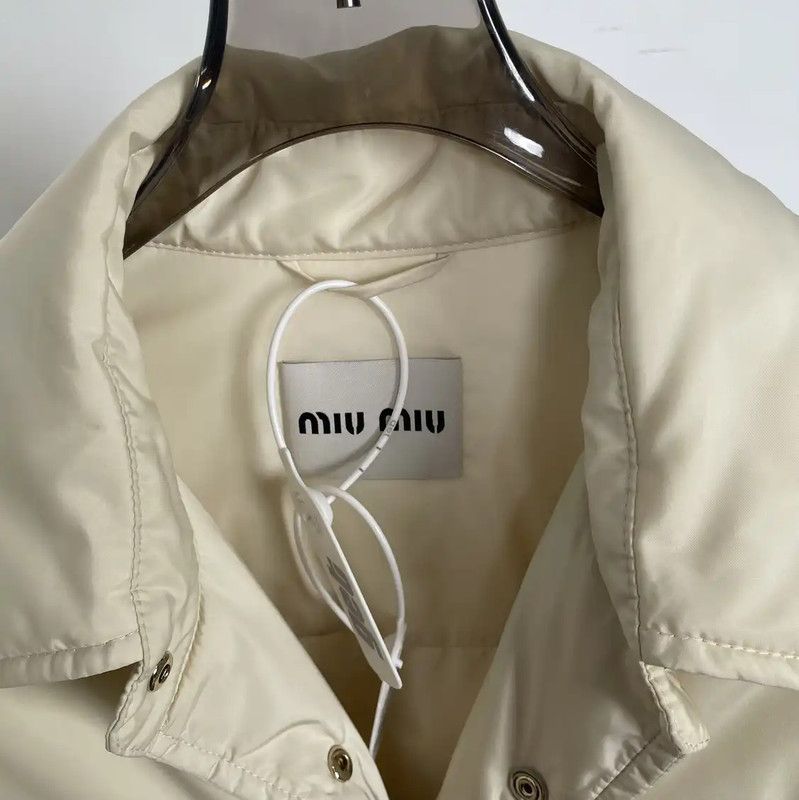 Miu Miu Miu Miu Winter Cream Nylon Down Jacket 0089 Size L / US 10 / IT 46 - 6 Thumbnail