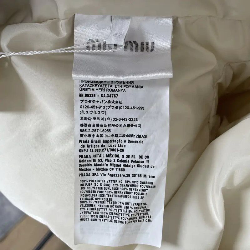 Miu Miu Miu Miu Winter Cream Nylon Down Jacket 0089 Size L / US 10 / IT 46 - 5 Thumbnail