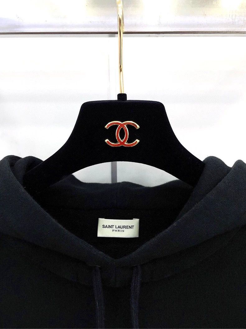 Saint Laurent Paris Saint Laurent Black Logo Hoodie Sweatshirt - dmc Size US M / EU 48-50 / 2 - 7 Thumbnail