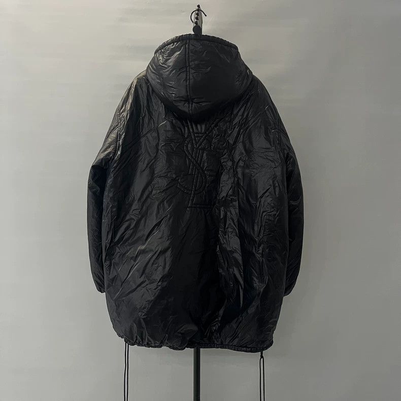 Saint Laurent Paris YSL Black Hooded Cotton Outerwear - dmc Size US L / EU 52-54 / 3 - 2 Thumbnail