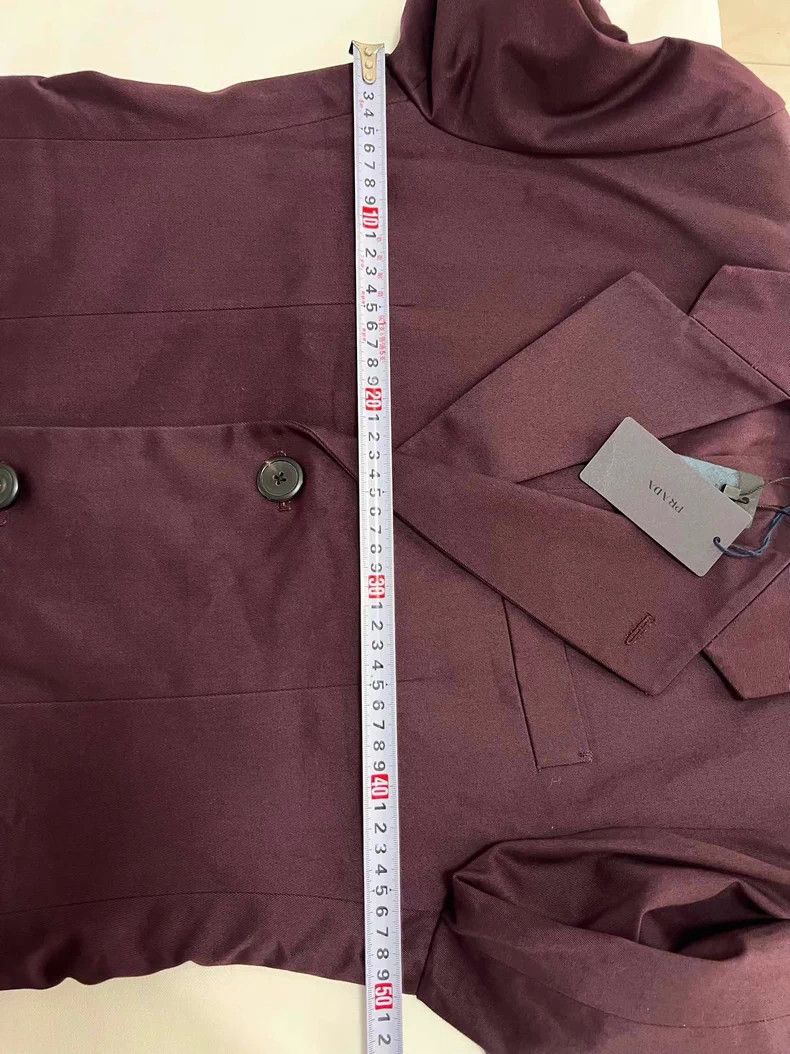 Prada Prada Men's Burgundy Long Coat - dmc Size US XL / EU 56 / 4 - 9 Thumbnail
