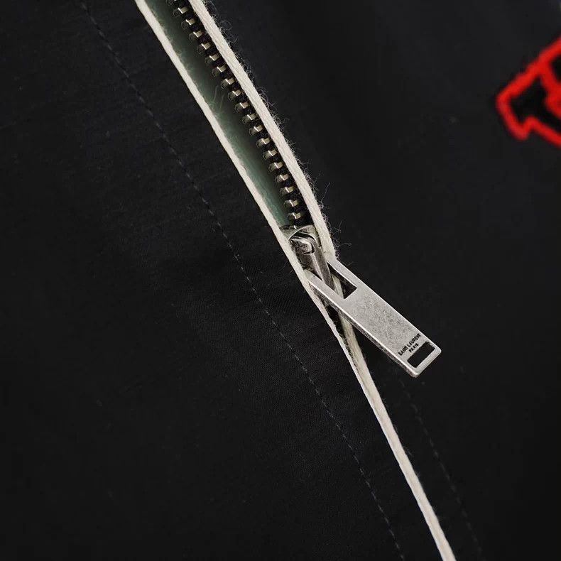 Saint Laurent Paris YSL Satin Zip Jacket with Letter Print - dmc Size US XL / EU 56 / 4 - 9 Thumbnail