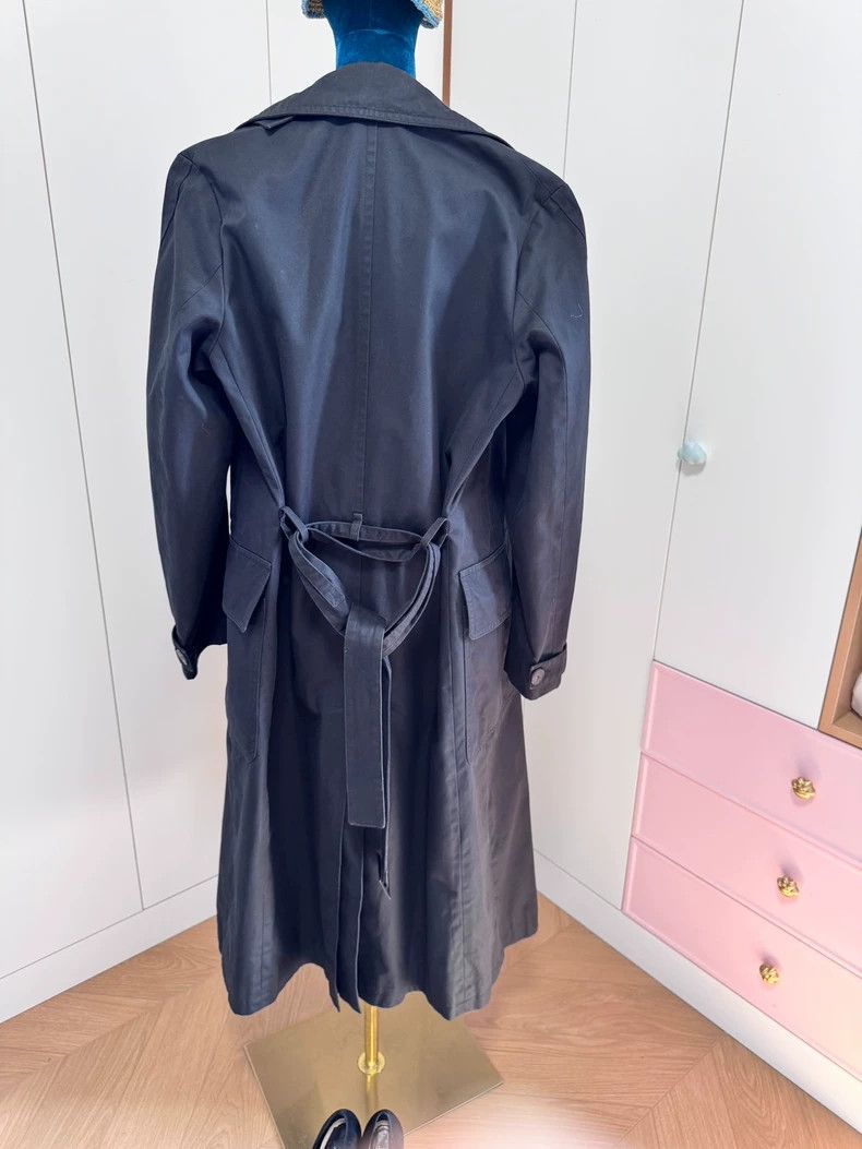 Yves Saint Laurent YSL Black Double-Breasted Trench Coat - dmc Size US XL / EU 56 / 4 - 6 Thumbnail
