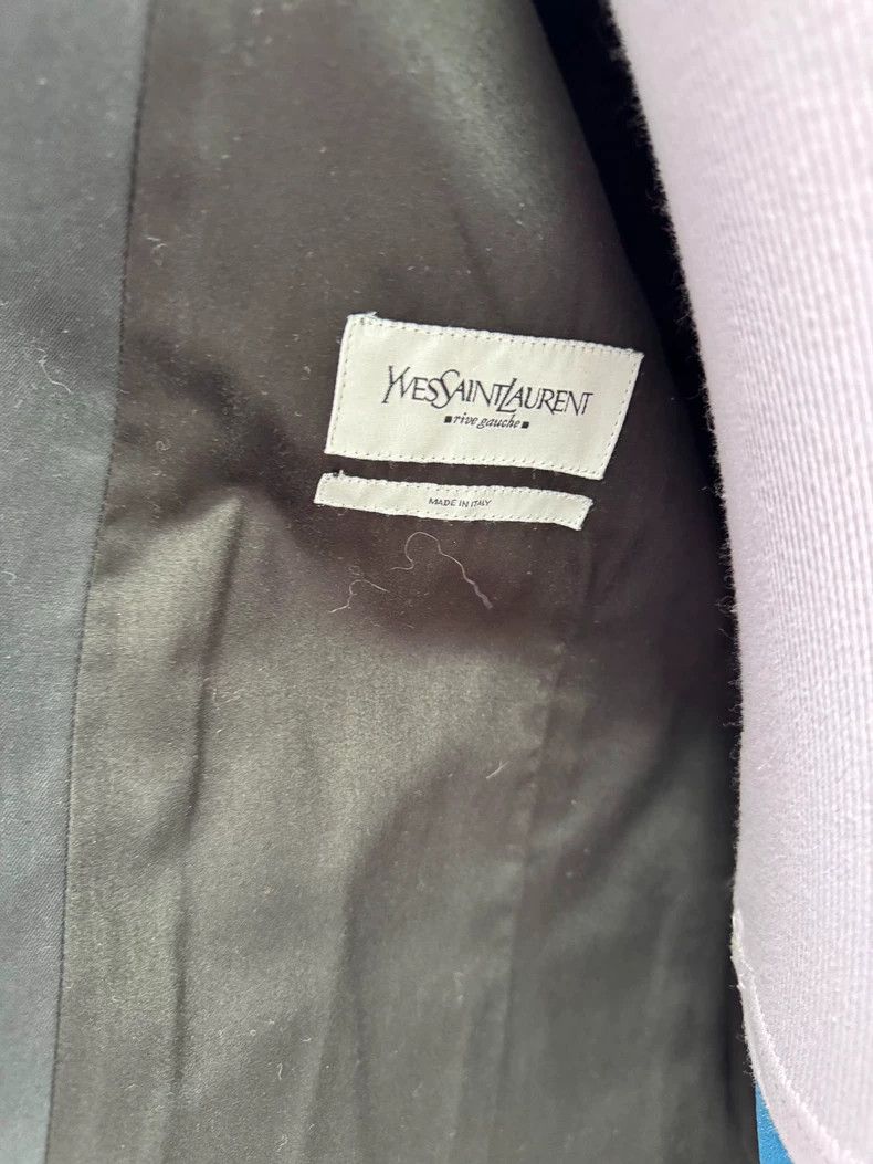 Yves Saint Laurent YSL Black Double-Breasted Trench Coat - dmc Size US XL / EU 56 / 4 - 4 Thumbnail
