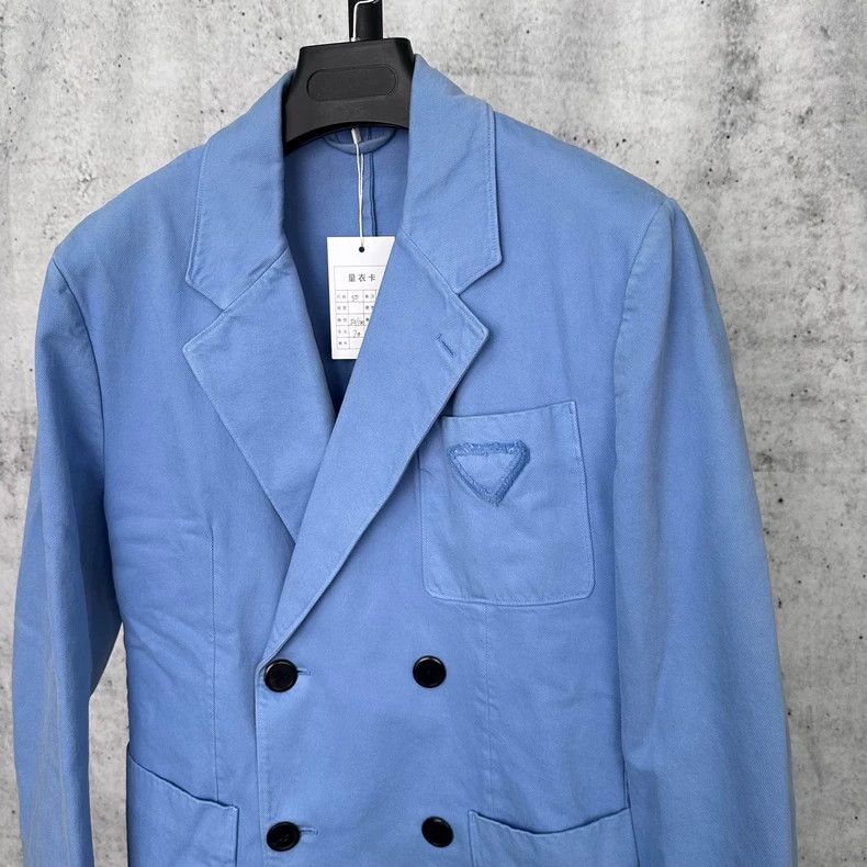 Prada Prada Distressed Triangle Logo Blazer - dmc Size US M / EU 48-50 / 2 - 3 Thumbnail