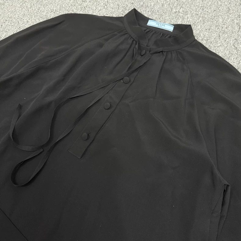 Prada Prada Black Tie Long Shirt - dmc Size US S / EU 44-46 / 1 - 3 Thumbnail