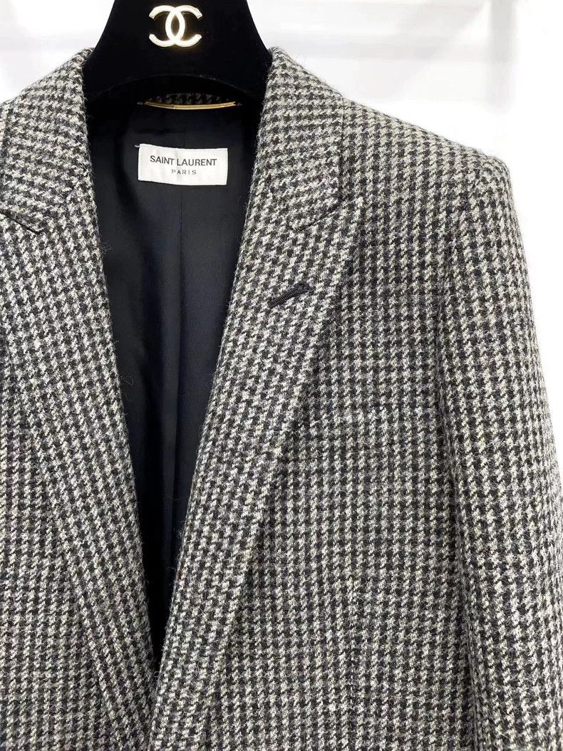 Saint Laurent Paris SAINT LAURENT Black Plaid Wool Blazer - dmc Size US XS / EU 42 / 0 - 6 Thumbnail