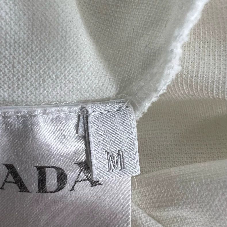 Prada Prada White Embroidered Triangle Polo - dmc Size US M / EU 48-50 / 2 - 4 Thumbnail
