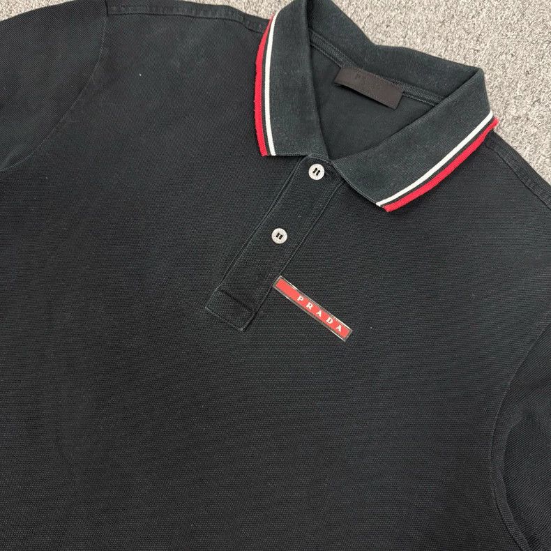 Prada Prada Black Logo Short Sleeve Polo - dmc Size US L / EU 52-54 / 3 - 3 Thumbnail