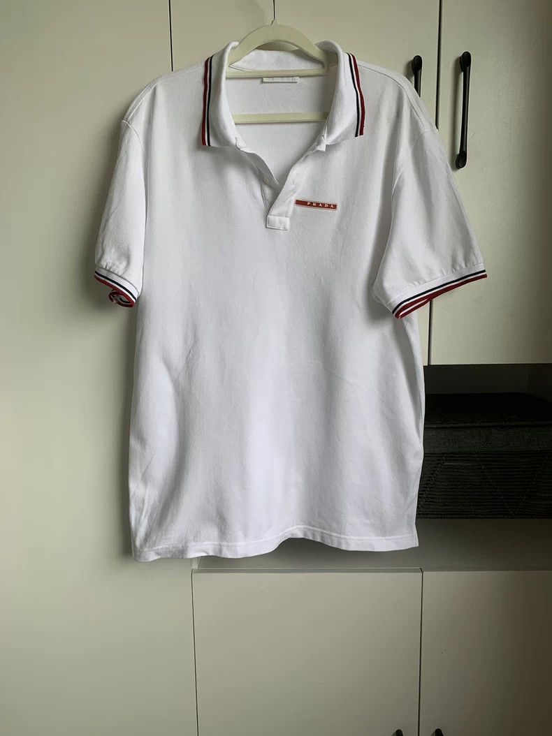 Prada Prada White Red Stripe Men's T-Shirt - dmc Size US XXL / EU 58 / 5 - 3 Thumbnail