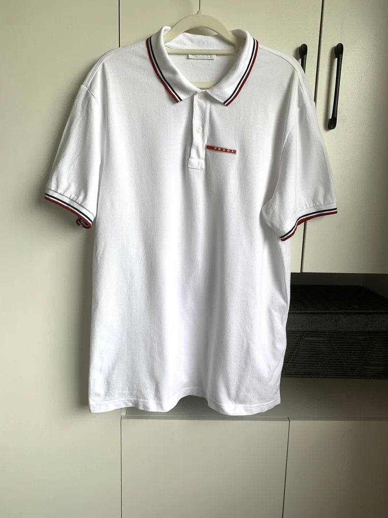 Prada Prada White Red Stripe Men's T-Shirt - dmc Size US XXL / EU 58 / 5 - 2 Thumbnail