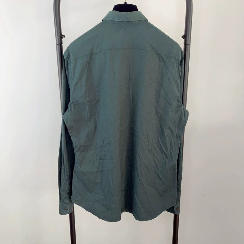 Prada Prada Solid Green Men's Button-Up Shirt - dmc Size US L / EU 52-54 / 3 - 2 Thumbnail