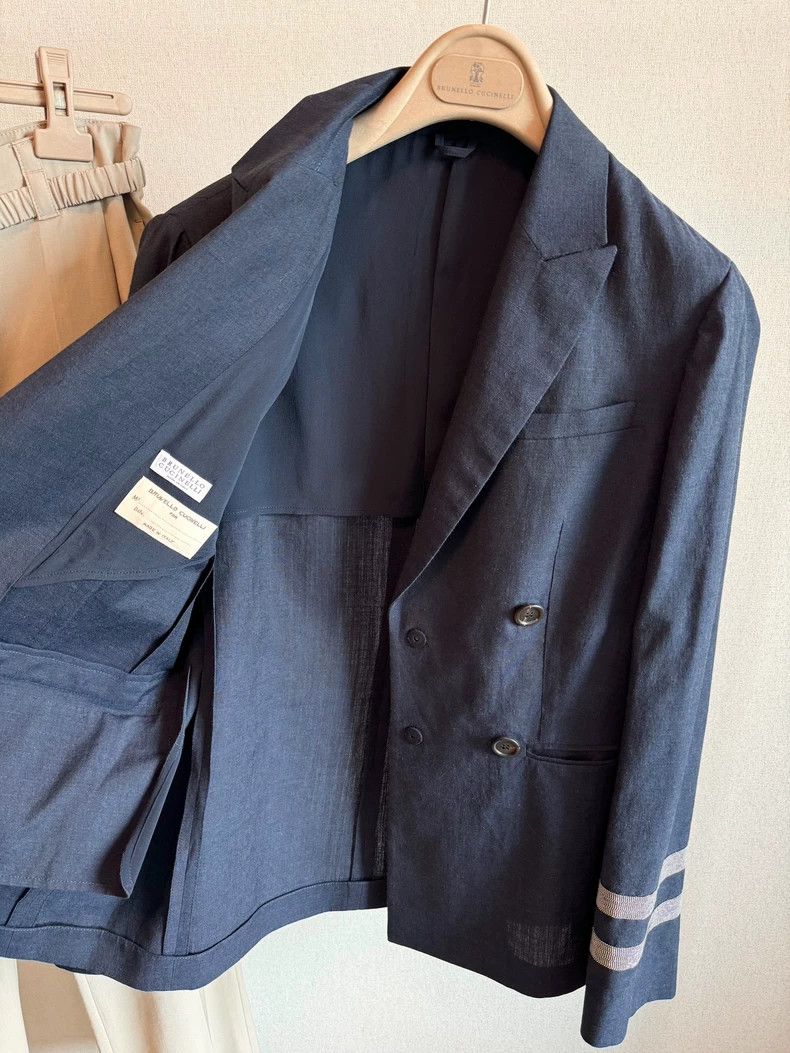 Brunello Cucinelli Brunello Cucinelli Wool-Linen Blazer - dmc Size US M / EU 48-50 / 2 - 4 Thumbnail