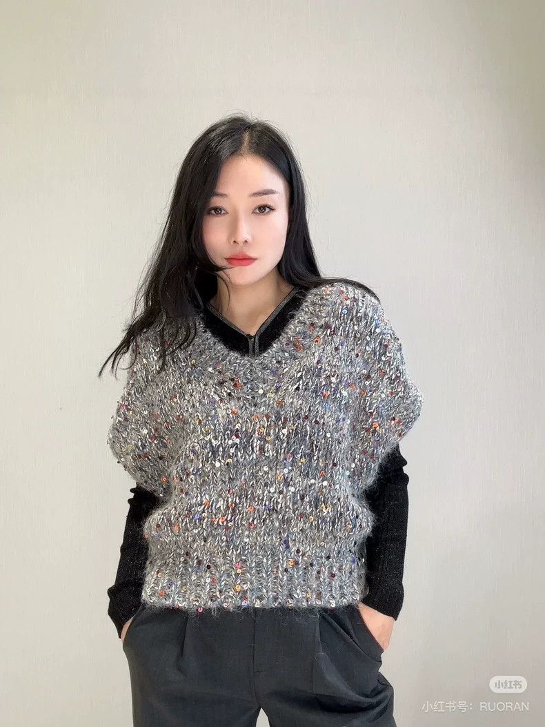 Brunello Cucinelli Brunello Cucinelli Sequin Knit Sweater - dmc Size US S / EU 44-46 / 1 - 6 Thumbnail