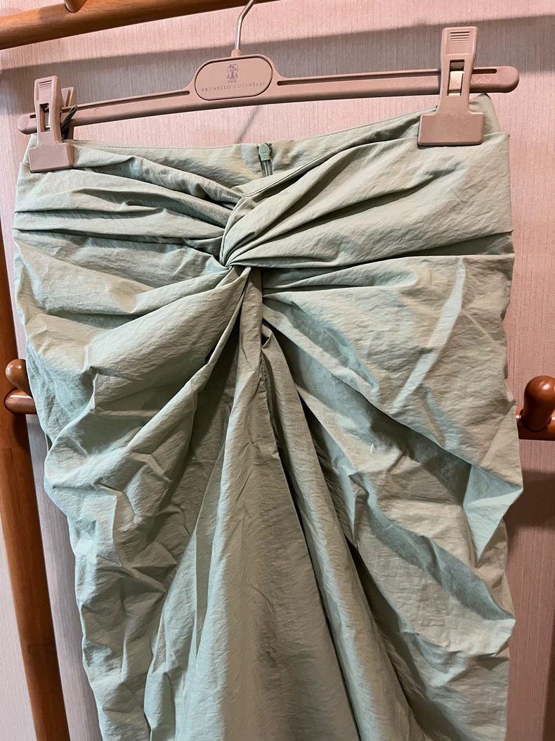 Brunello Cucinelli Brunello Cucinelli Green Pleated Midi Skirt - dmc Size US 31 - 2 Thumbnail