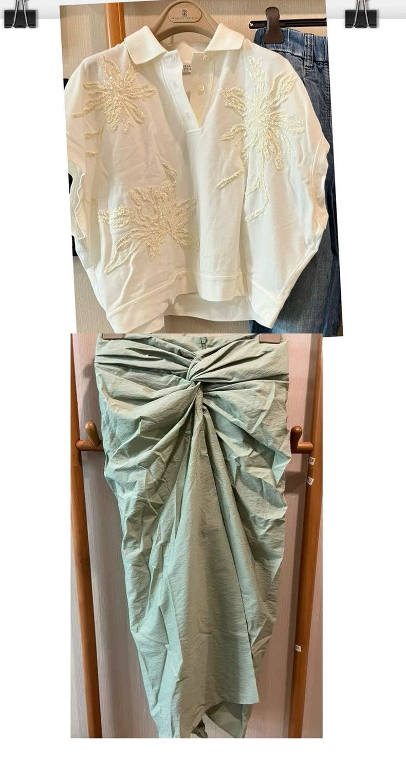 Brunello Cucinelli Brunello Cucinelli Green Pleated Midi Skirt - dmc Size US 31 - 4 Thumbnail