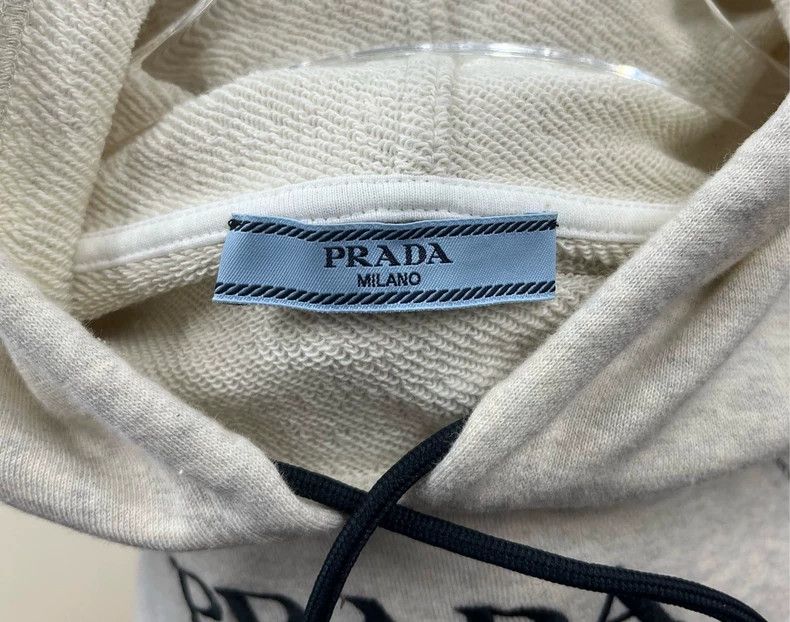 Prada Prada Gray Logo Striped Cuff Hoodie - dmc Size US S / EU 44-46 / 1 - 3 Thumbnail