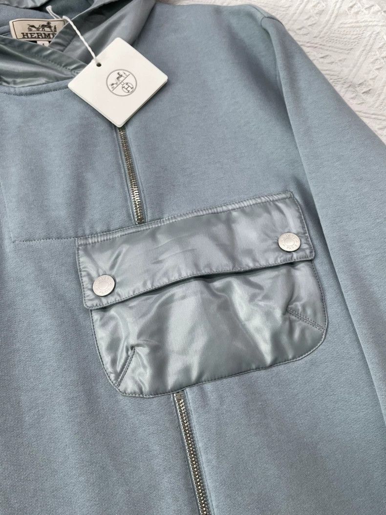 Hermes Hermes Blue Paneled Hooded Sweatshirt - dmc Size US S / EU 44-46 / 1 - 2 Thumbnail