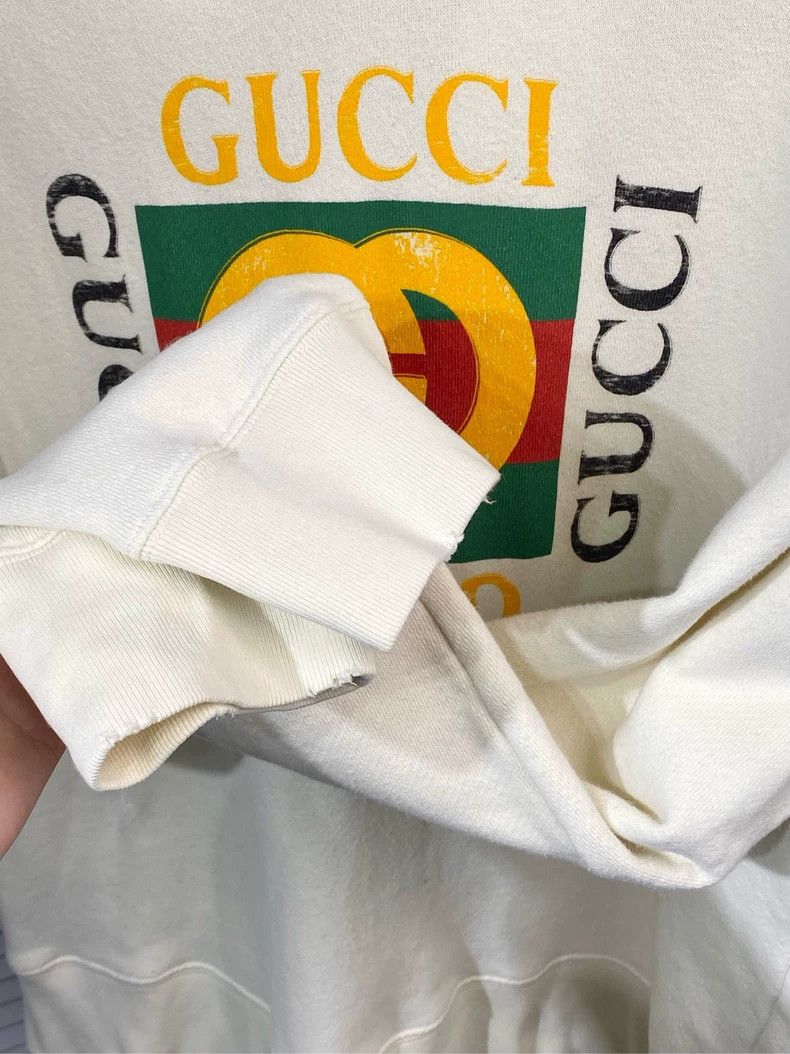 Gucci Gucci Distressed Hoodie with Double G Logo - dmc Size US M / EU 48-50 / 2 - 4 Thumbnail