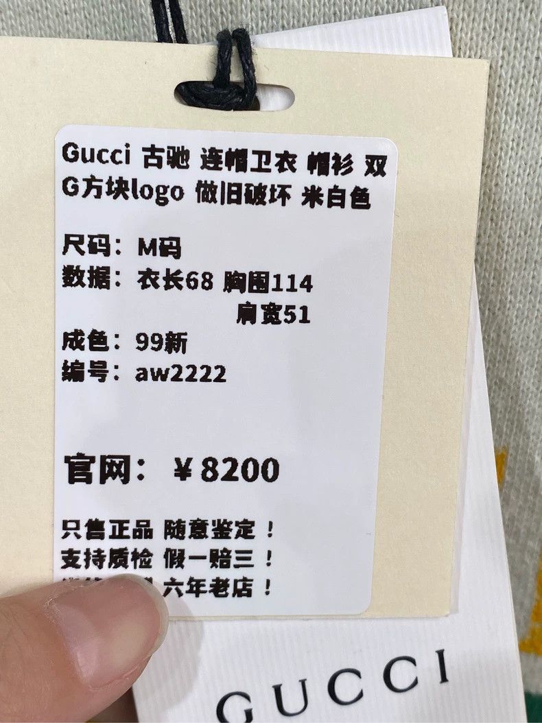 Gucci Gucci Distressed Hoodie with Double G Logo - dmc Size US M / EU 48-50 / 2 - 8 Thumbnail