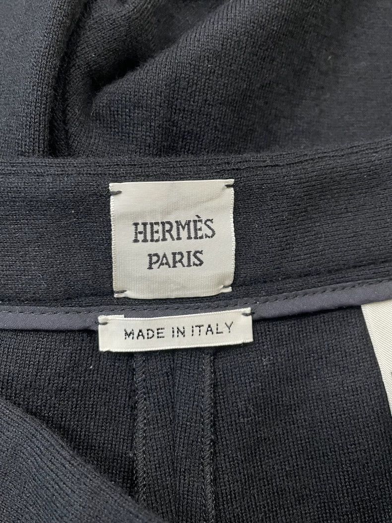 Hermes Hermes Black Wool Knit Wide-Leg Pants - dmc Size US 38 / EU 54 - 3 Thumbnail