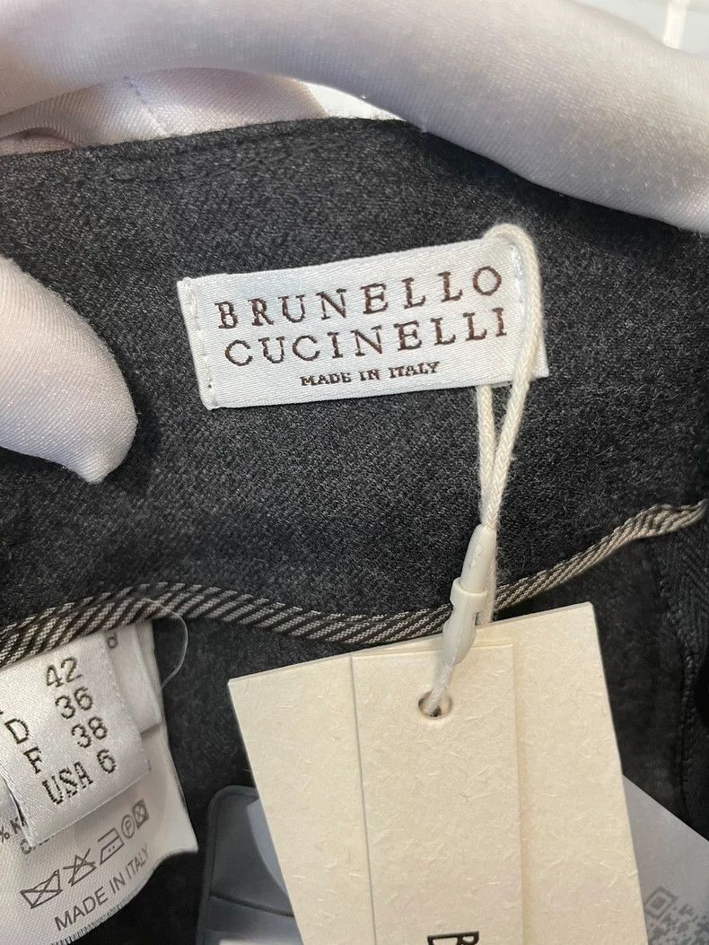 Brunello Cucinelli Brunello Cucinelli Gray Wool Long Skirt - dmc Size US 38 / EU 54 - 5 Thumbnail