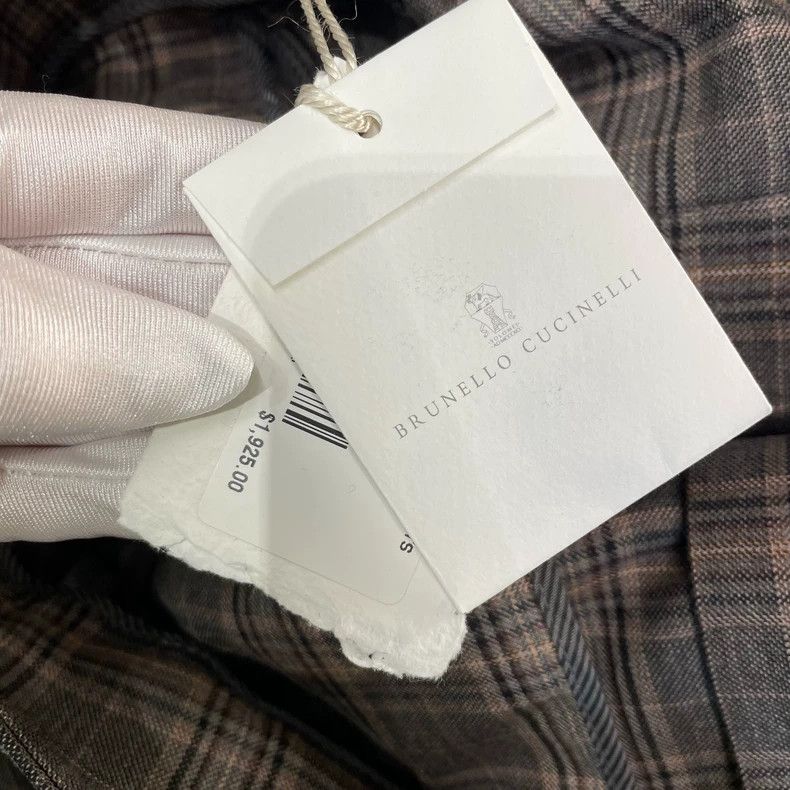 Brunello Cucinelli Brunello Cucinelli Brown Plaid Wool Pants - dmc Size US 31 - 8 Thumbnail