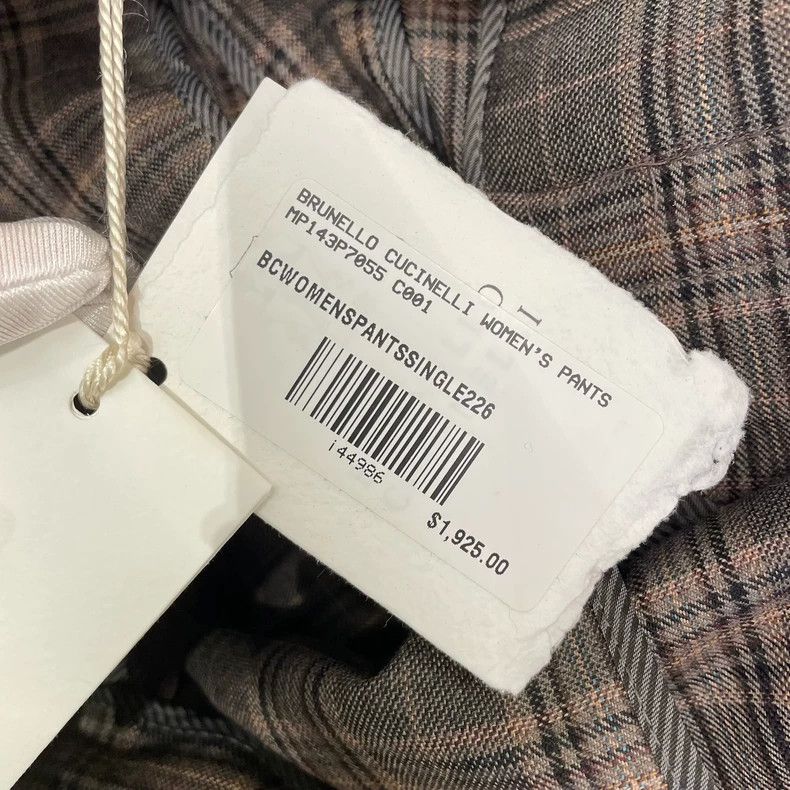 Brunello Cucinelli Brunello Cucinelli Brown Plaid Wool Pants - dmc Size US 31 - 7 Thumbnail