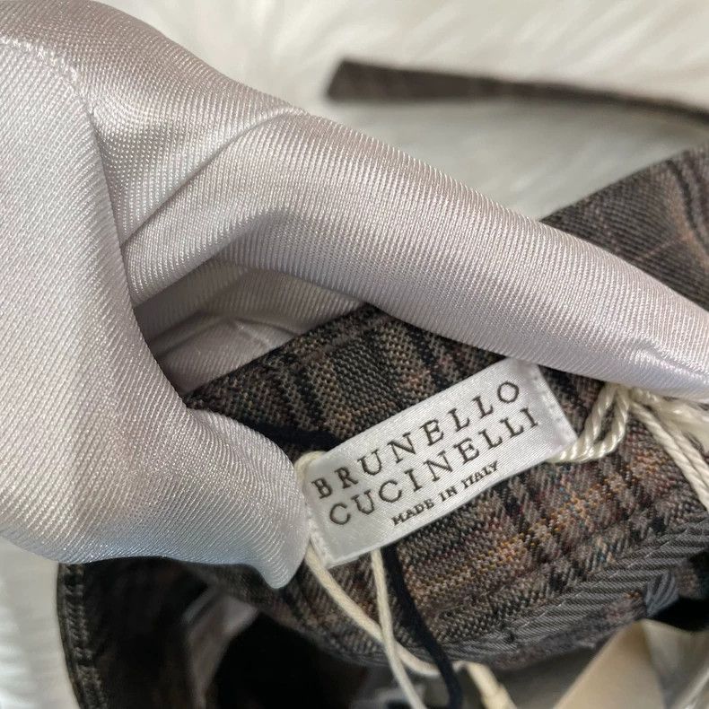 Brunello Cucinelli Brunello Cucinelli Brown Plaid Wool Pants - dmc Size US 31 - 3 Thumbnail