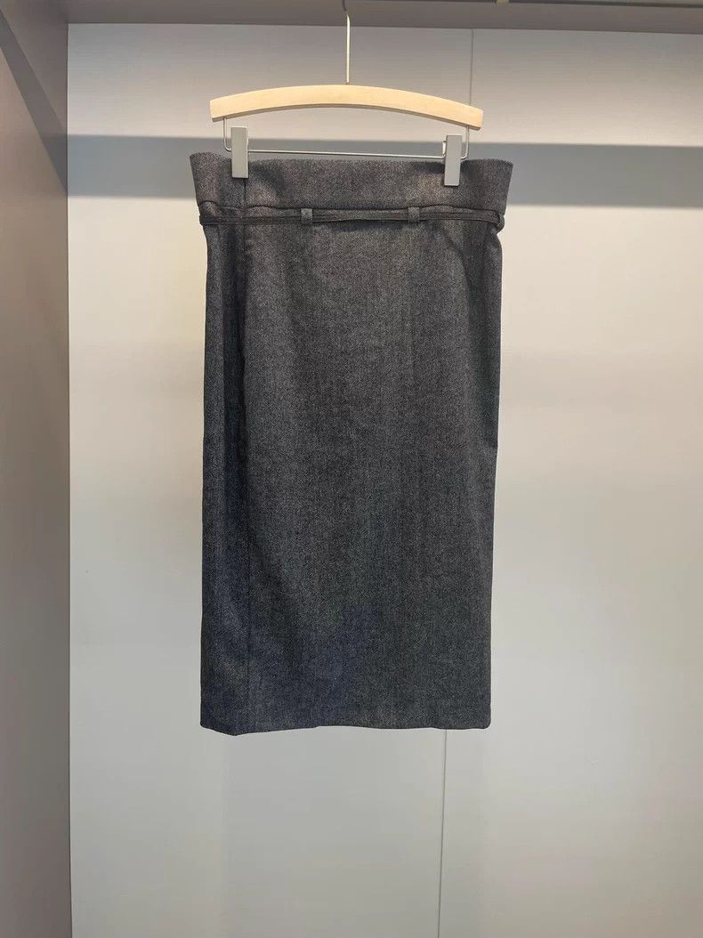 Brunello Cucinelli Brunello Cucinelli Gray Wool Skirt - dmc Size US 31 - 2 Thumbnail