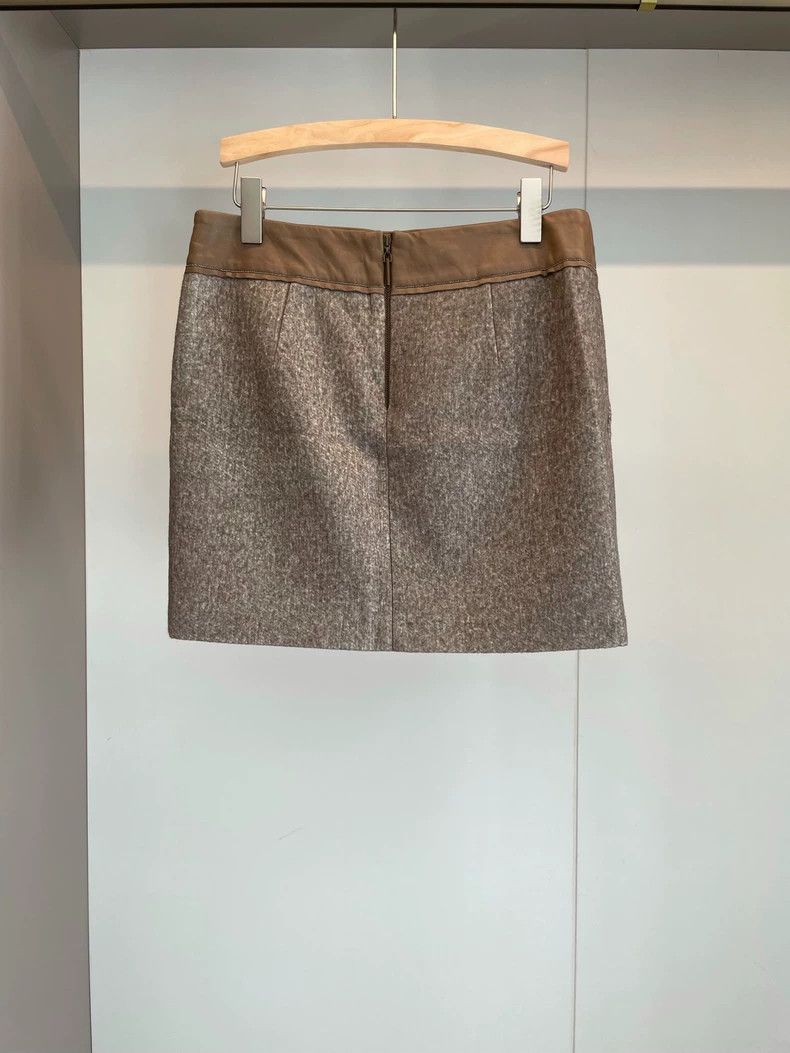 Brunello Cucinelli Brunello Cucinelli Beige Wool Skirt - dmc Size US 36 / EU 52 - 2 Thumbnail