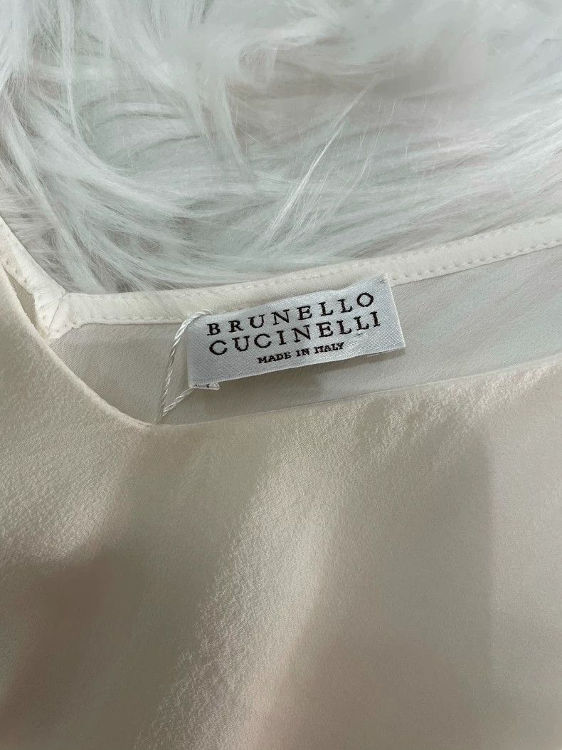Brunello Cucinelli Brunello Cucinelli Beige Sleeveless Top S - dmc Size US S / EU 44-46 / 1 - 3 Thumbnail