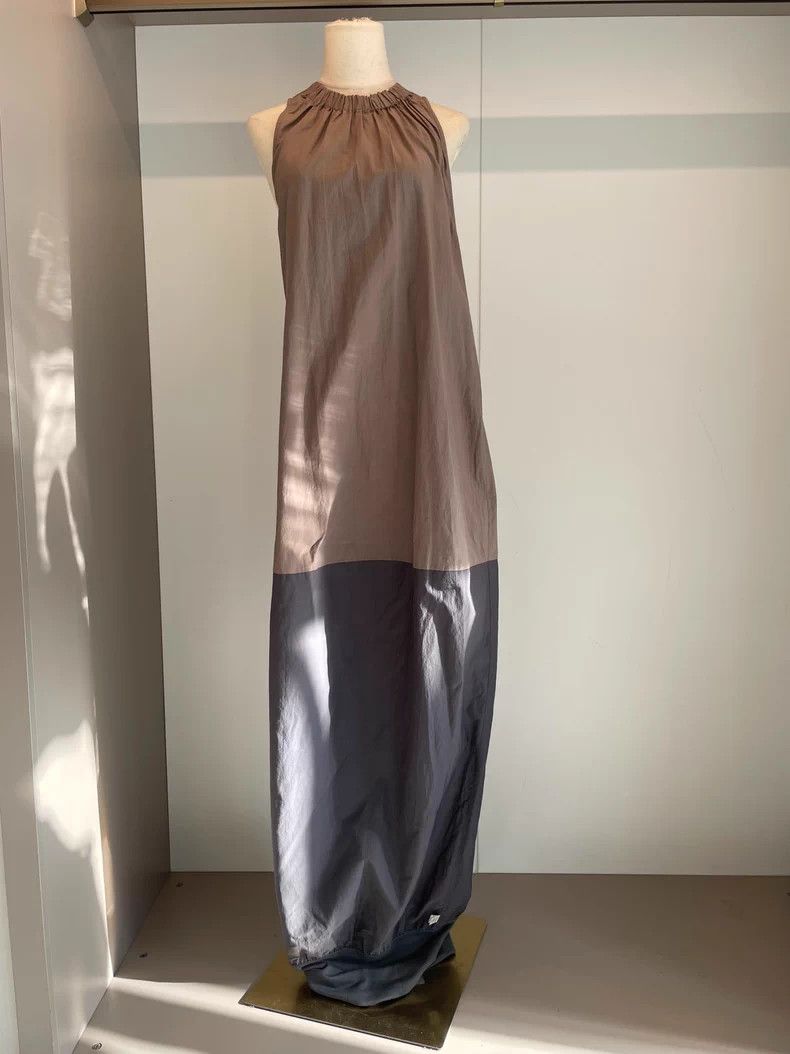 Brunello Cucinelli Brunello Cucinelli Brown Cotton Dress S - dmc Size US S / EU 44-46 / 1 - 3 Thumbnail