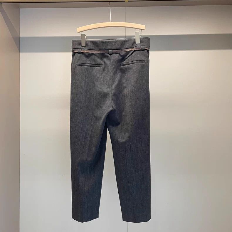Brunello Cucinelli Brunello Cucinelli Gray Straight Pants - dmc Size US 38 / EU 54 - 2 Thumbnail