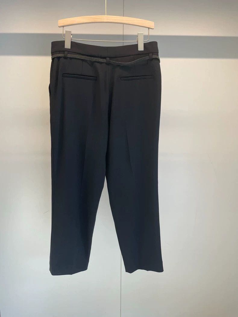 Brunello Cucinelli Brunello Cucinelli Black Beaded Wool Pants - dmc Size US 36 / EU 52 - 2 Thumbnail