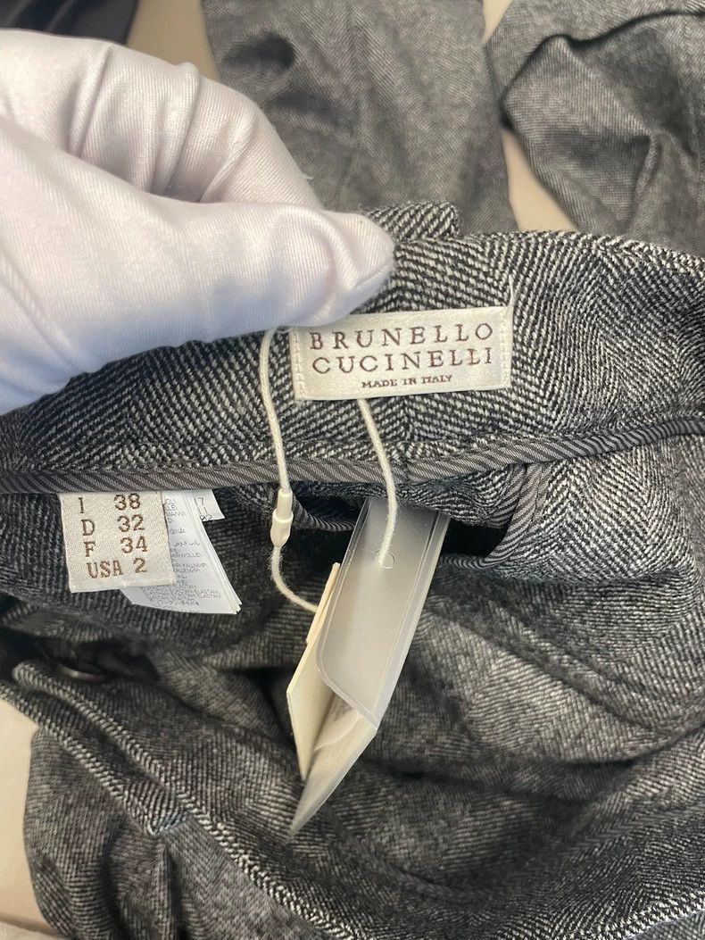 Brunello Cucinelli Brunello Cucinelli Gray Wool Trousers F34 - dmc Size US 34 / EU 50 - 3 Thumbnail
